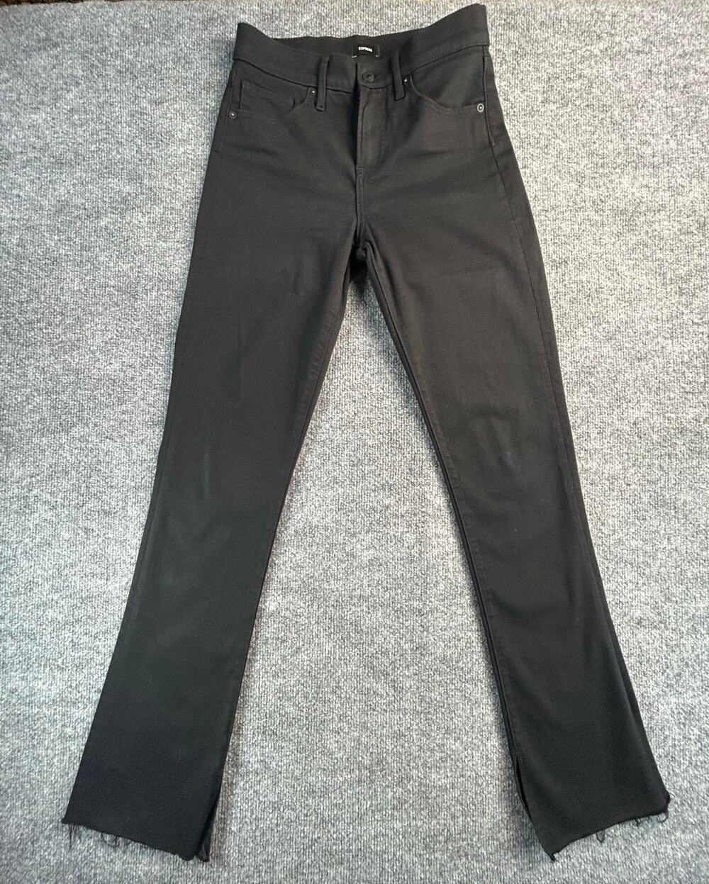 Express Mid Rise Black Skinny Jeans Women's Size 2R Stretch Ankle Pants